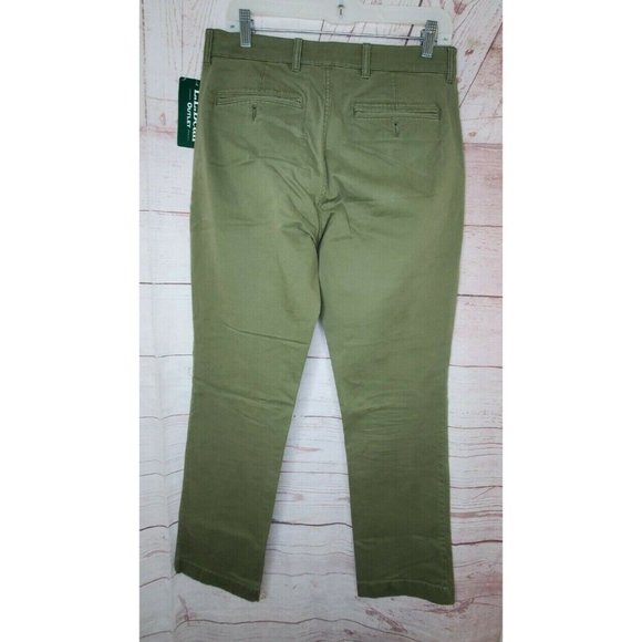 L.L. Bean Outlet Standard Fit Deep Olive Lakewashed 32x32 Men Khaki Pants - Picture 7 of 12
